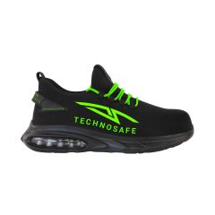 Neon Safety Shoes Dark Mode Black Green Shock S1P